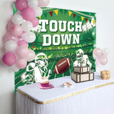 Aperturee - Aperturee Green Rugby Field Touch Down Sport Birthday Backdrop